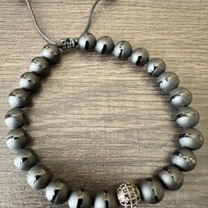 Matte Black Onyx Bracelet | 8mm Beads | Adjustable |